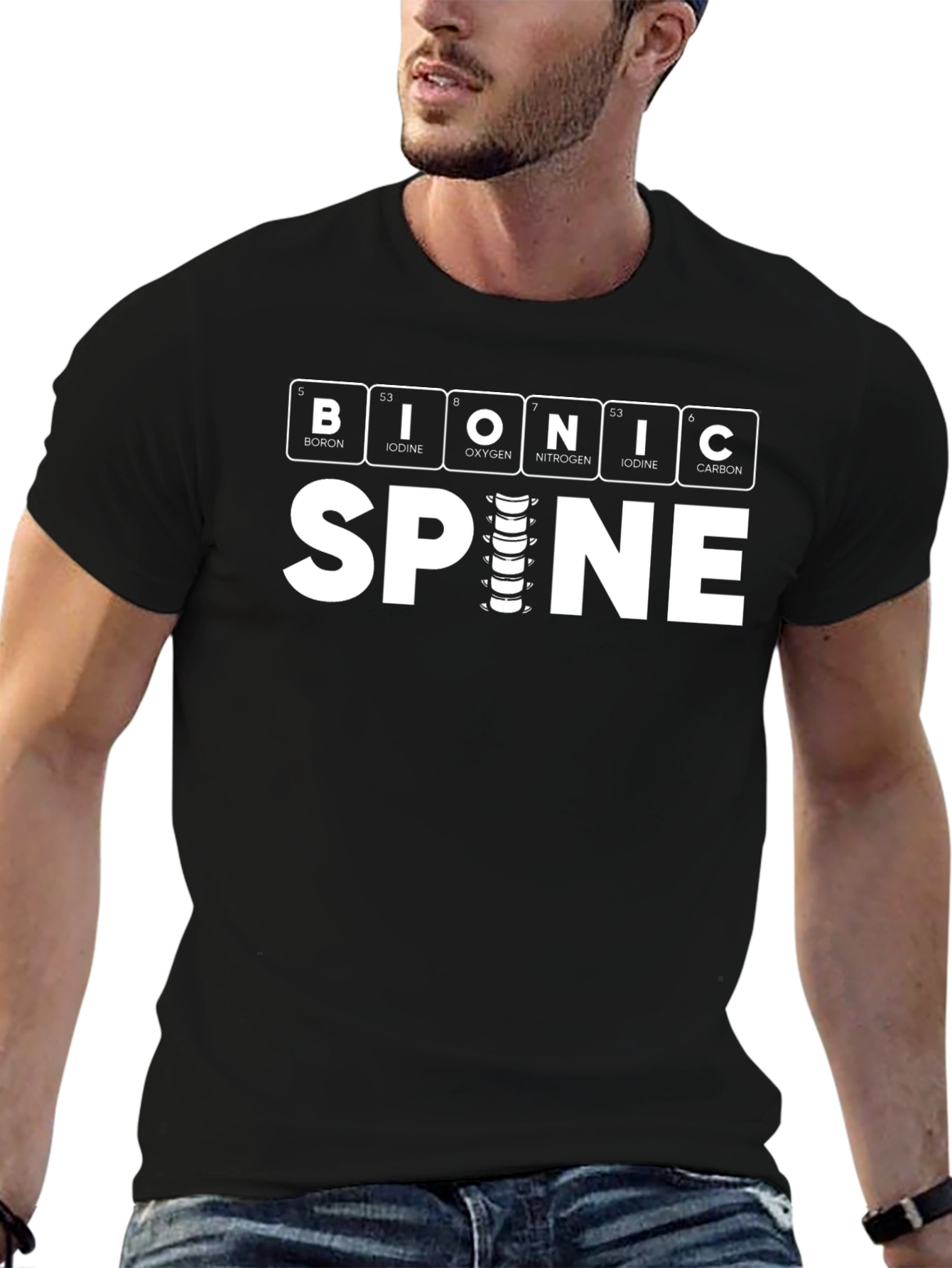 Bionic Spine T-Shirt - Periodic Table Funny Tee