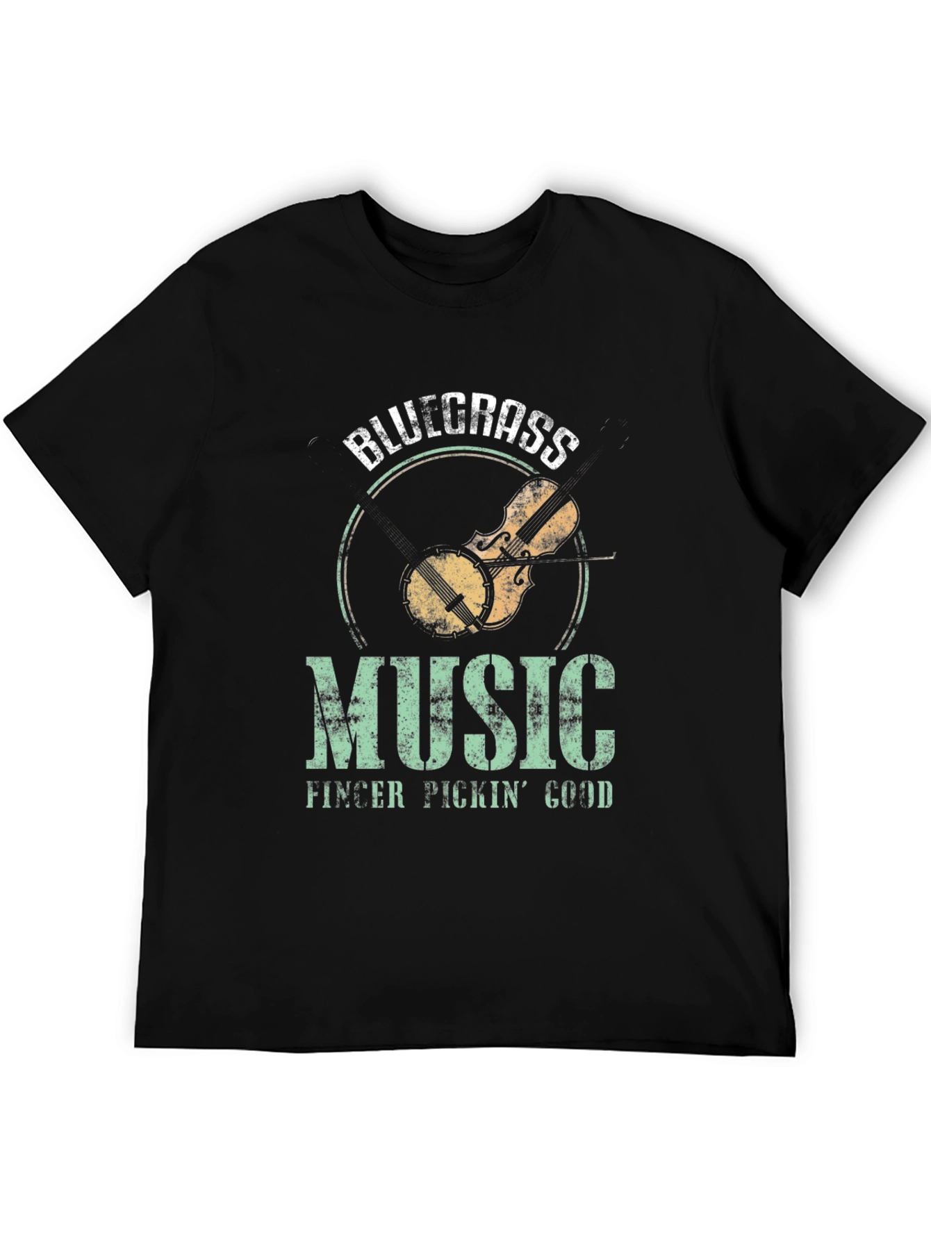 Bluegrass Music Graphic T-Shirt - Finger Pickin Good!