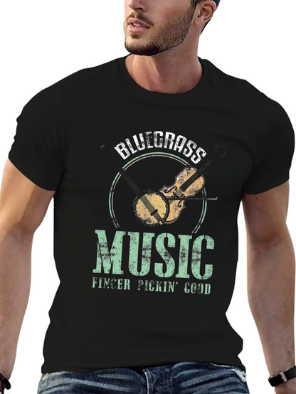 Bluegrass Music Graphic T-Shirt - Finger Pickin Good!