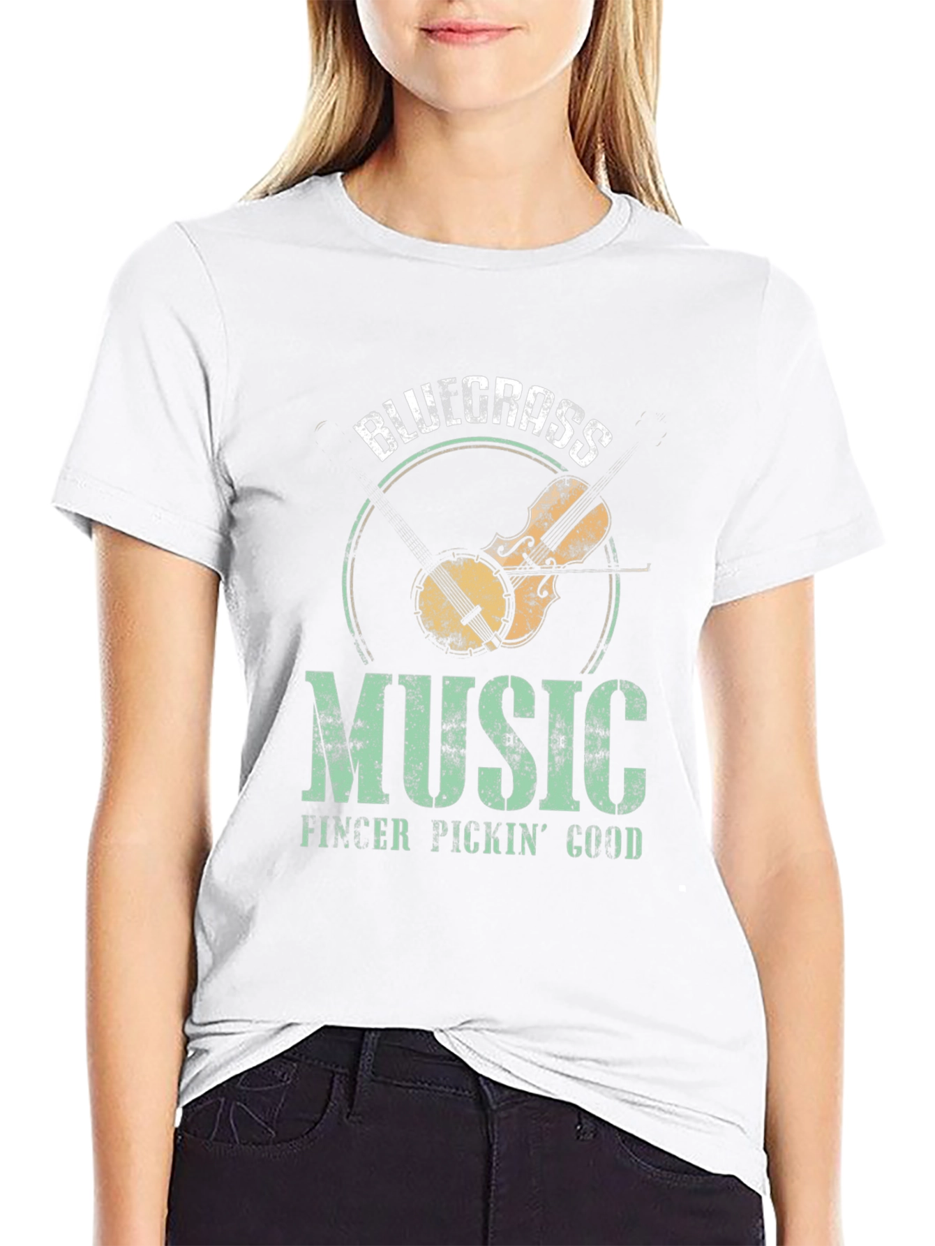 Bluegrass Music Graphic T-Shirt - Finger Pickin Good!