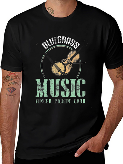 Bluegrass Music Graphic T-Shirt - Finger Pickin Good!