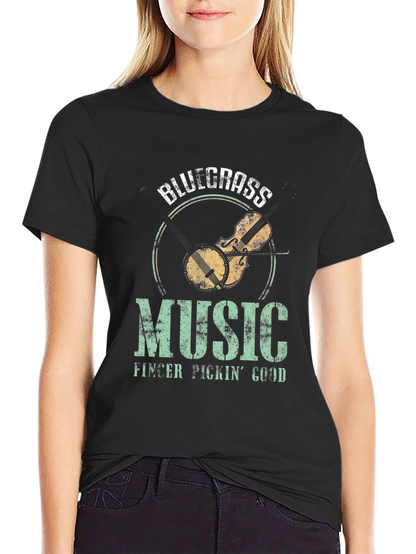 Bluegrass Music Graphic T-Shirt - Finger Pickin Good!