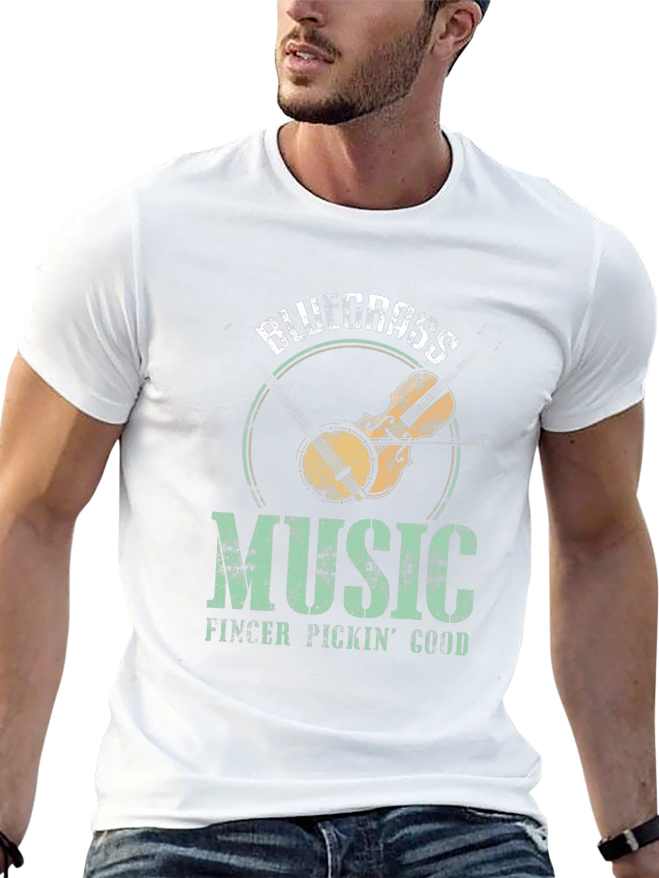 Bluegrass Music Graphic T-Shirt - Finger Pickin Good!