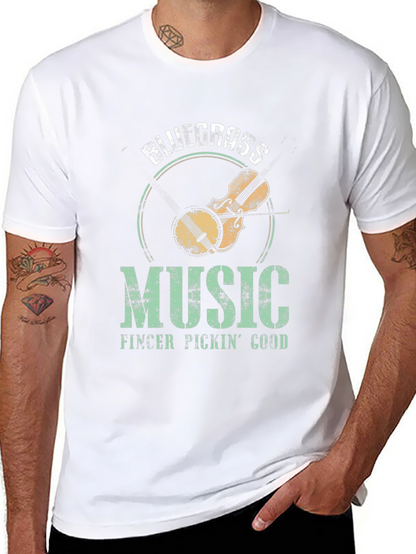 Bluegrass Music Graphic T-Shirt - Finger Pickin Good!
