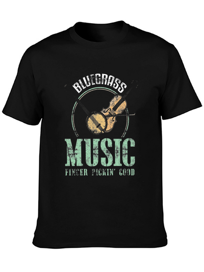 Bluegrass Music Graphic T-Shirt - Finger Pickin Good!