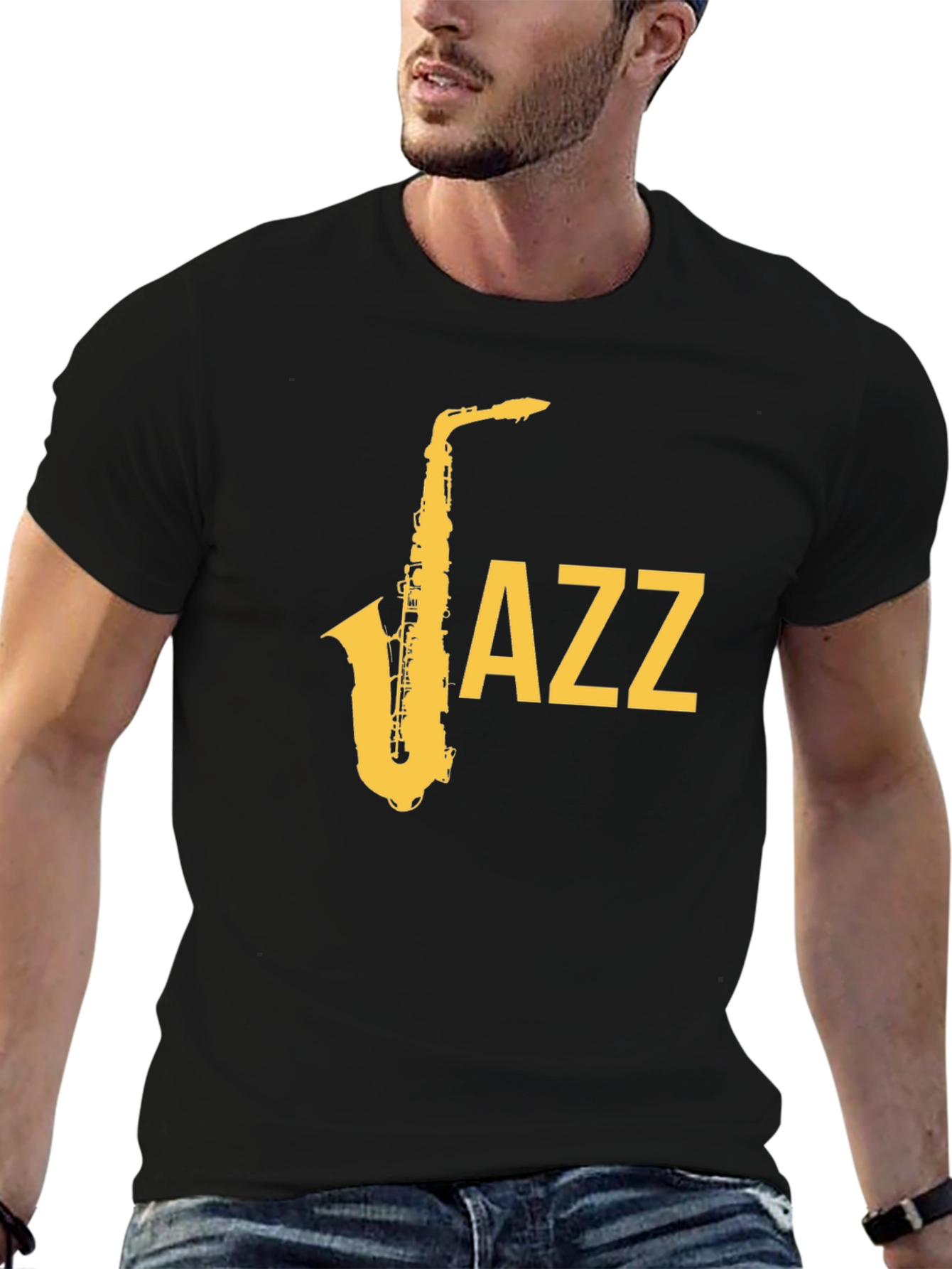 Jazz Saxophone Graphic T-Shirt - Cool Music Tee