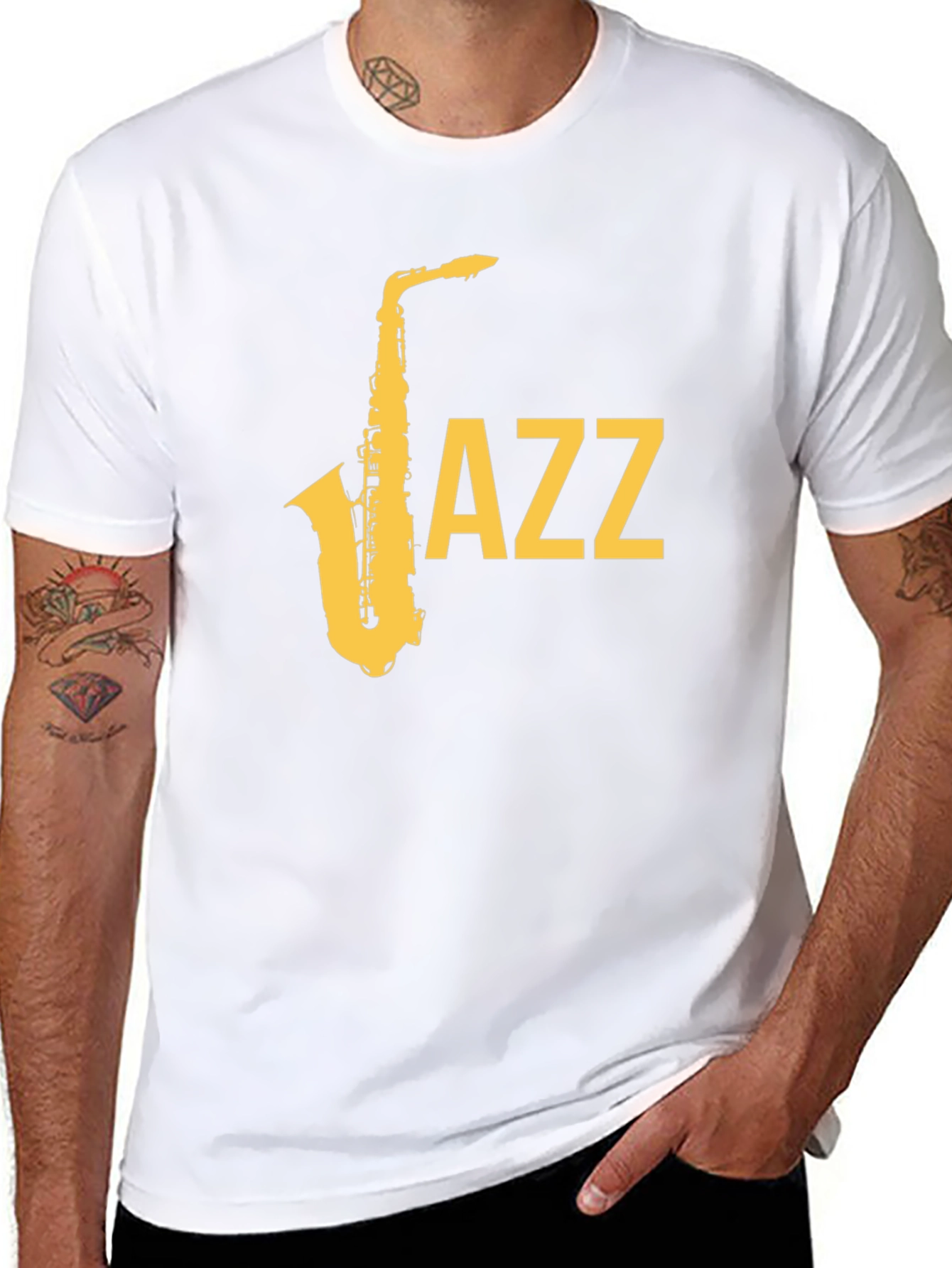 Jazz Saxophone Graphic T-Shirt - Cool Music Tee