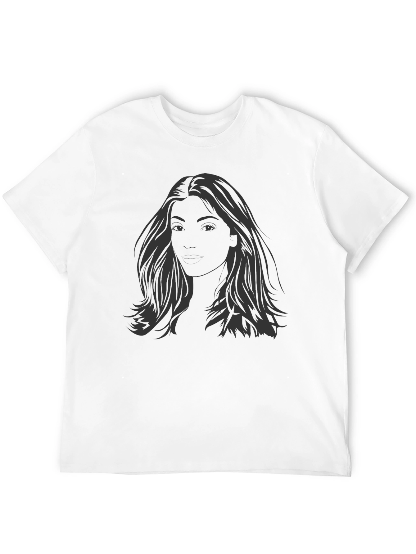 Woman Portrait Graphic Tee - Stylish Black T-Shirt