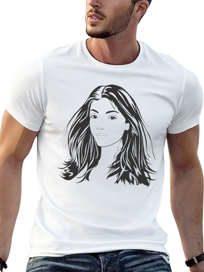 Woman Portrait Graphic Tee - Stylish Black T-Shirt