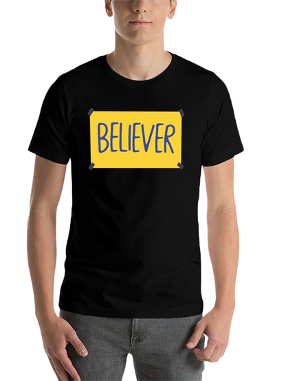 Believer Graphic Tee - Black Crew Neck T-Shirt