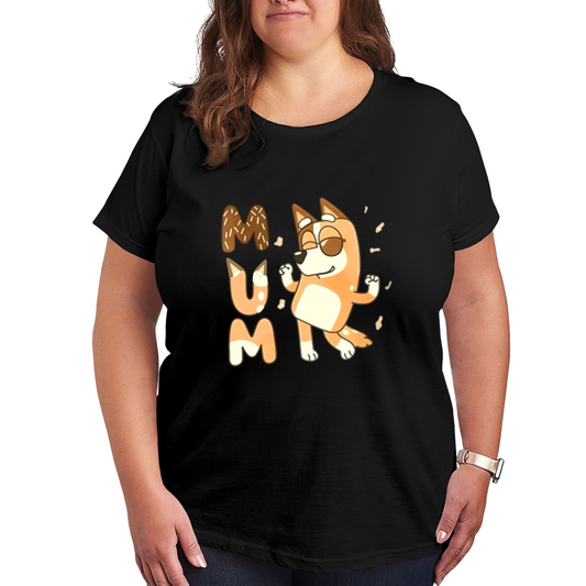Cool Bluey Cartoon MUM Family Matching Plus Size Women Printed T-Shirt