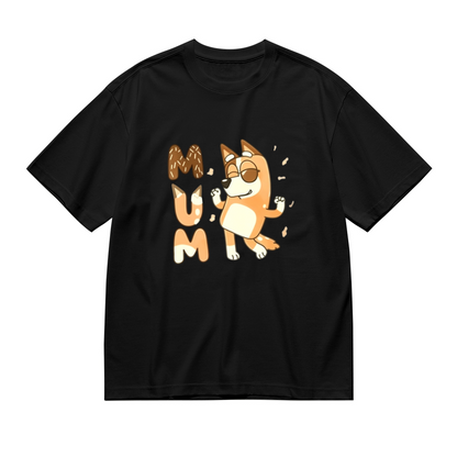 Cool Bluey Cartoon MUM Family Matching Plus Size Women Printed T-Shirt