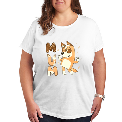 Cool Bluey Cartoon MUM Family Matching Plus Size Women Printed T-Shirt