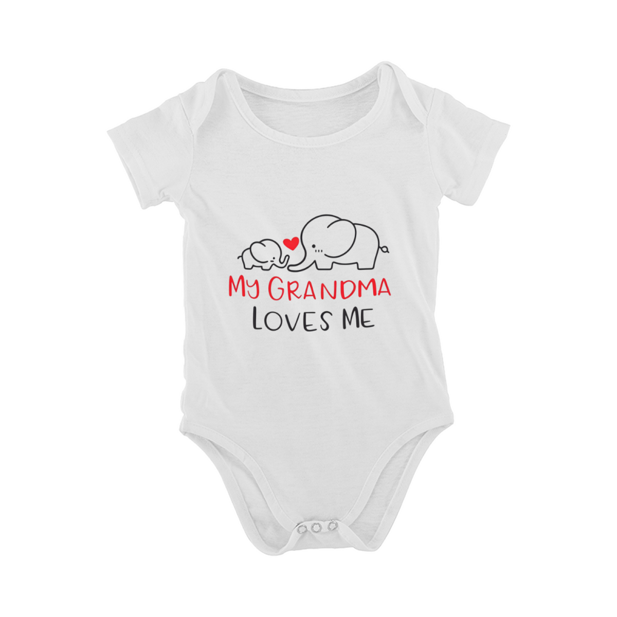 My Grandma Loves Me Sweet Big & Little Elephant Grandbaby Onesie