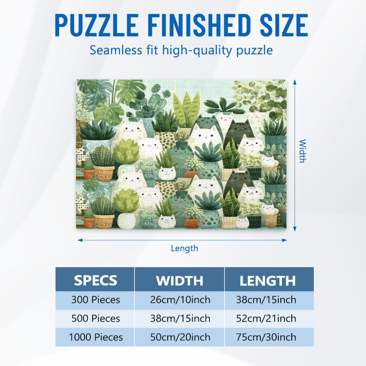 Cute Hidden Cats & Tropical Houseplants Green Aesthetic Puzzle