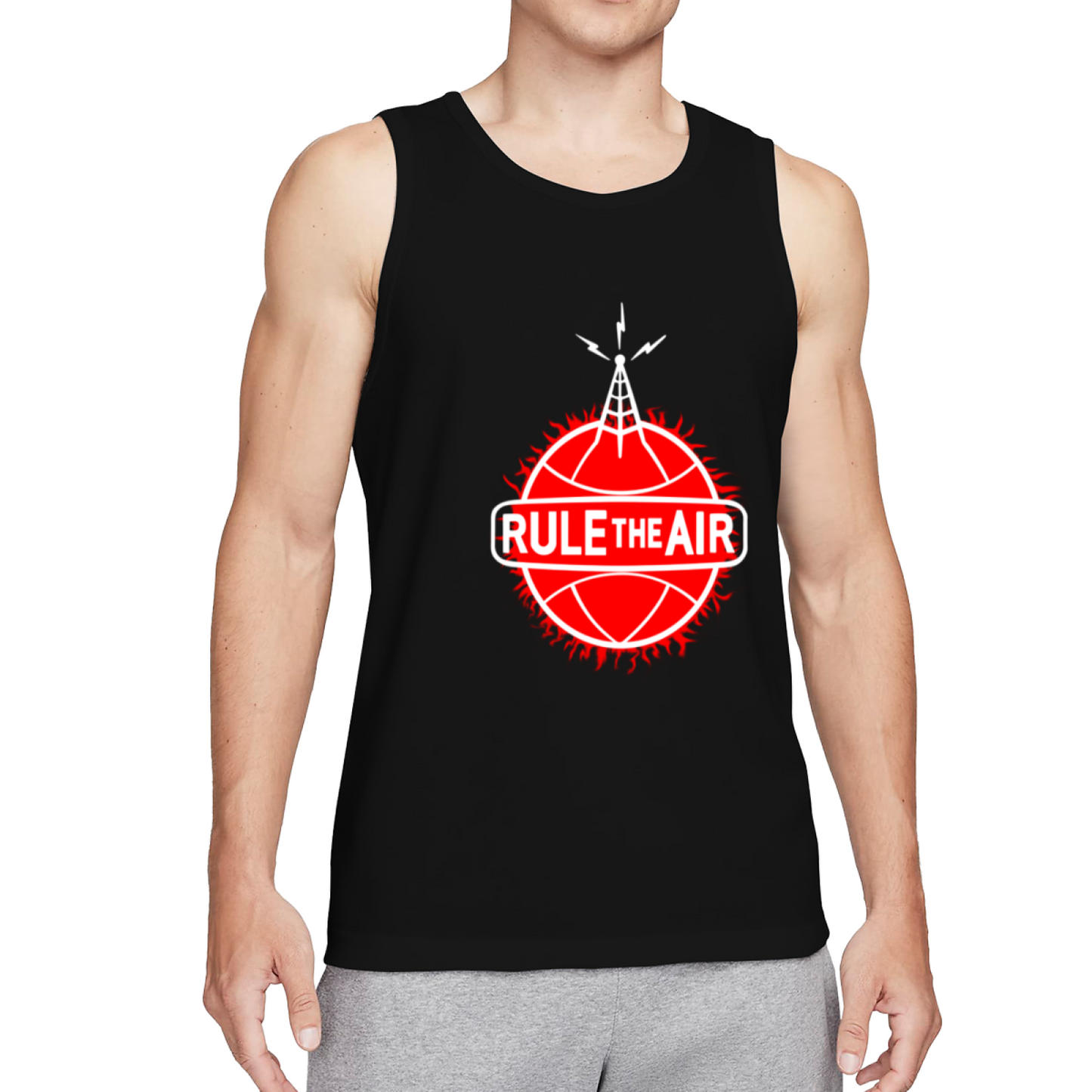 Rule The Air Radio Basketball Graphic Cool Men Tank Vest