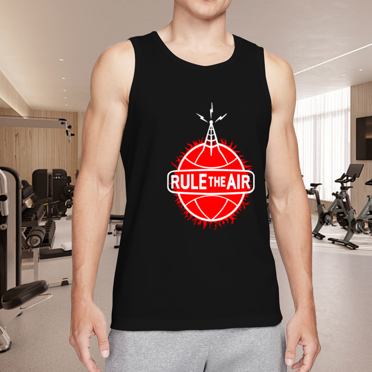 Rule The Air Radio Basketball Graphic Cool Men Tank Vest