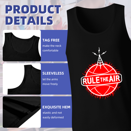 Rule The Air Radio Basketball Graphic Cool Men Tank Vest