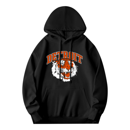 Detroit Tiger Retro Sports Mascot Graphic Hoodie, Sporty Men¡¯s Comfort Hooded Top