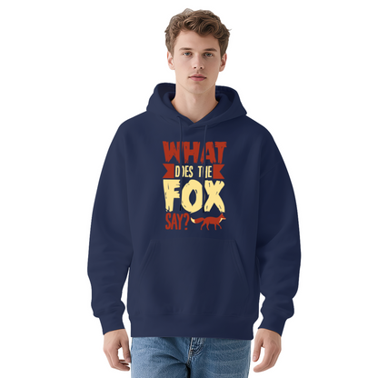 What Does The Fox Say Retro Text Hoodie, Playable Soft Daily Wear