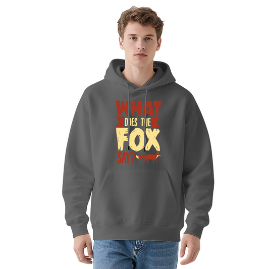 What Does The Fox Say Retro Text Hoodie, Playable Soft Daily Wear