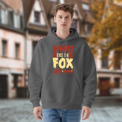 What Does The Fox Say Retro Text Hoodie, Playable Soft Daily Wear