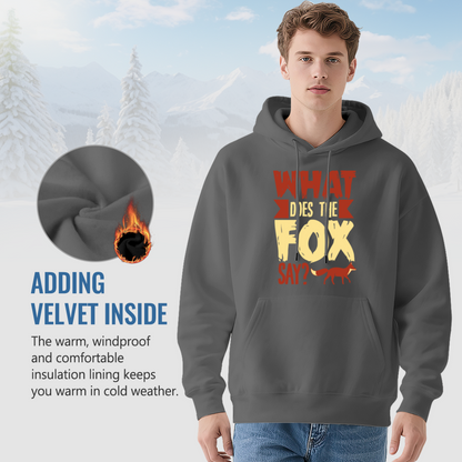 What Does The Fox Say Retro Text Hoodie, Playable Soft Daily Wear