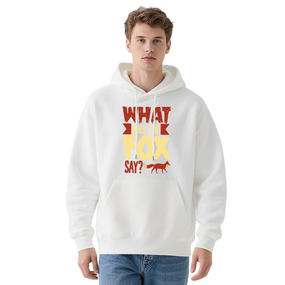 What Does The Fox Say Retro Text Hoodie, Playable Soft Daily Wear