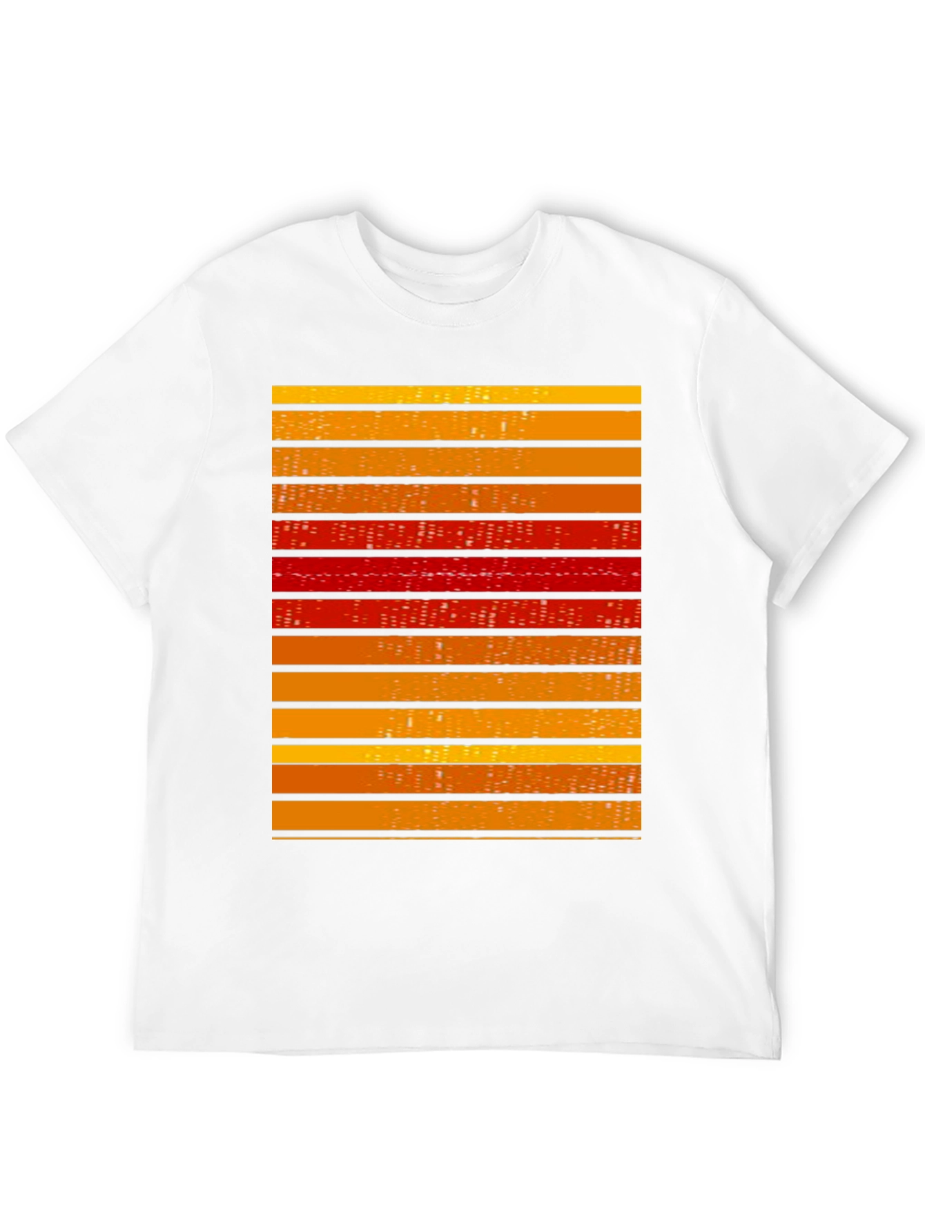 Striped Graphic Tee - Retro Cityscape Design