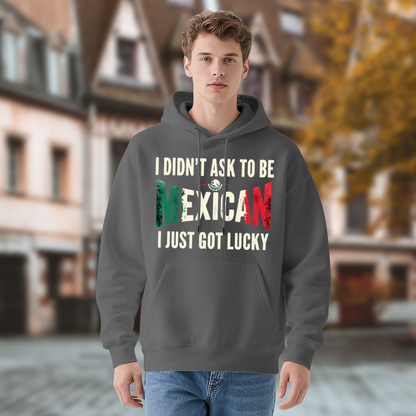 Unisex Multi-Color Hoodie: Lucky Mexican Print, Streetwear Vibe