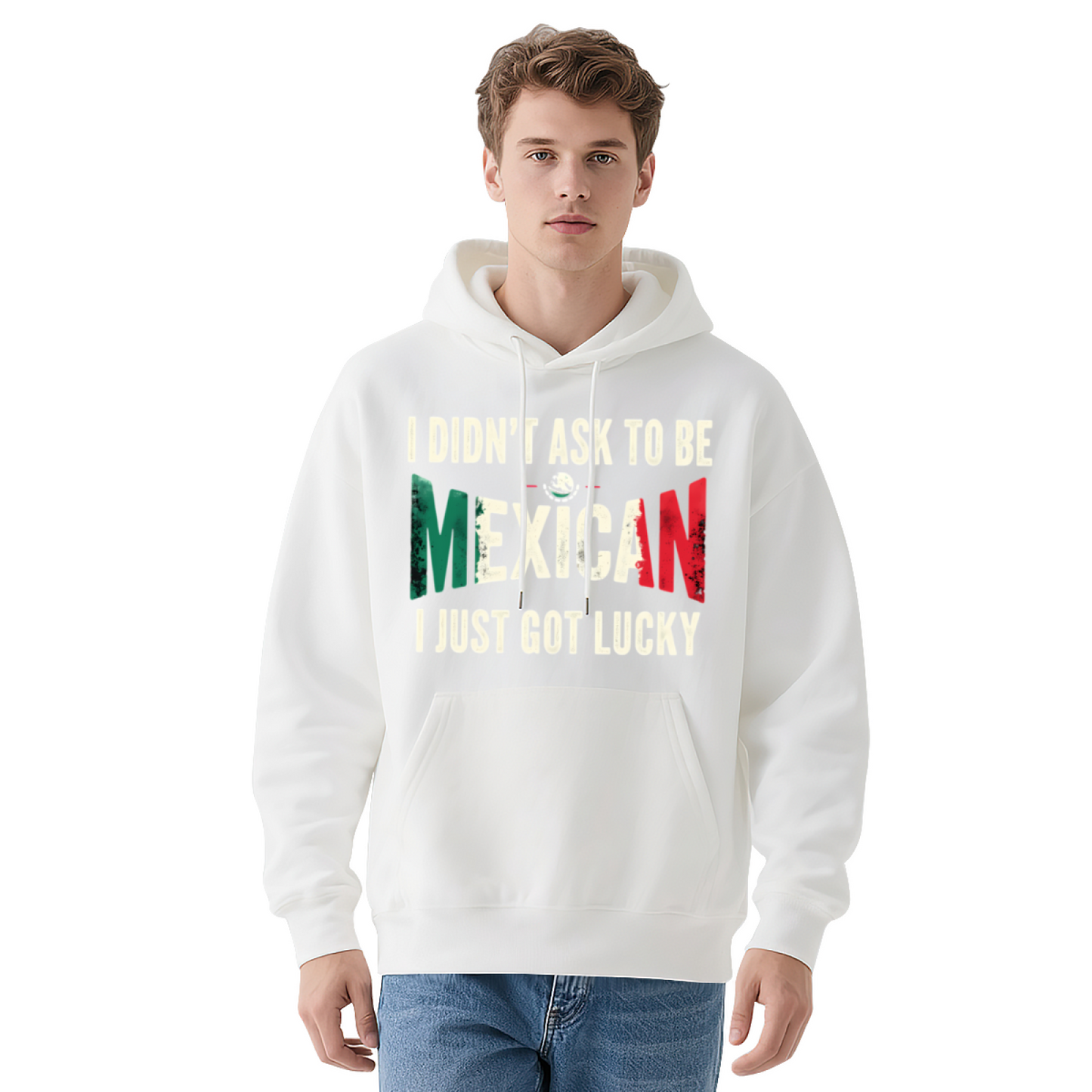 Unisex Multi-Color Hoodie: Lucky Mexican Print, Streetwear Vibe