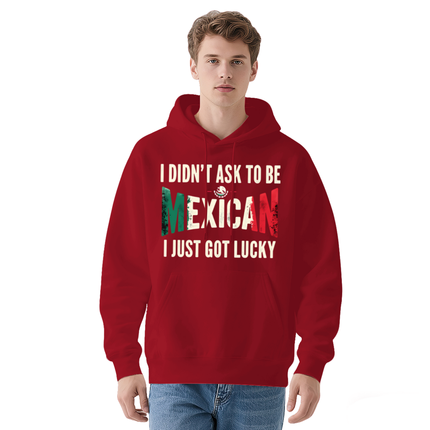 Unisex Multi-Color Hoodie: Lucky Mexican Print, Streetwear Vibe