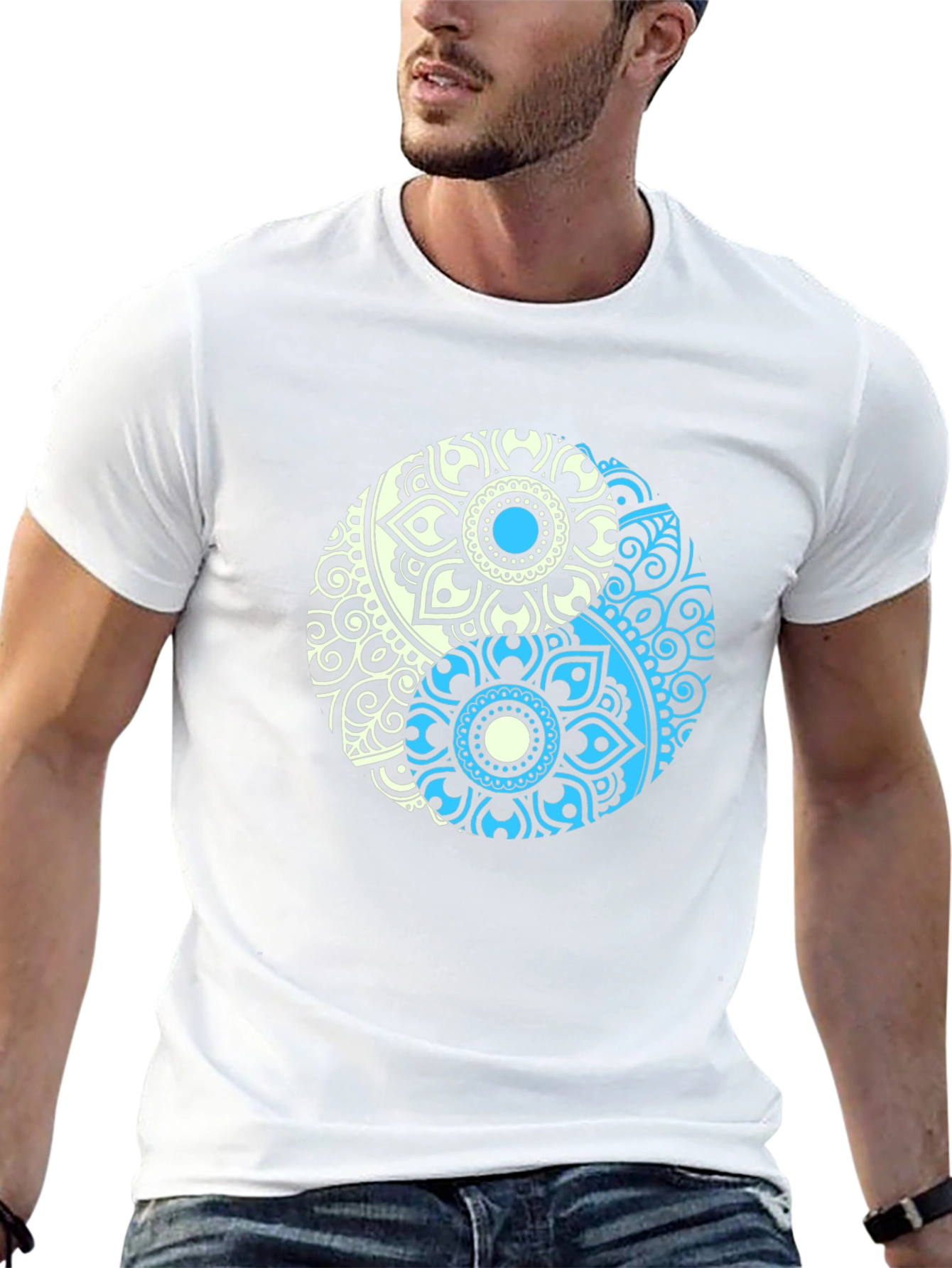 Yin Yang Mandala Graphic T-Shirt - Relaxed Fit