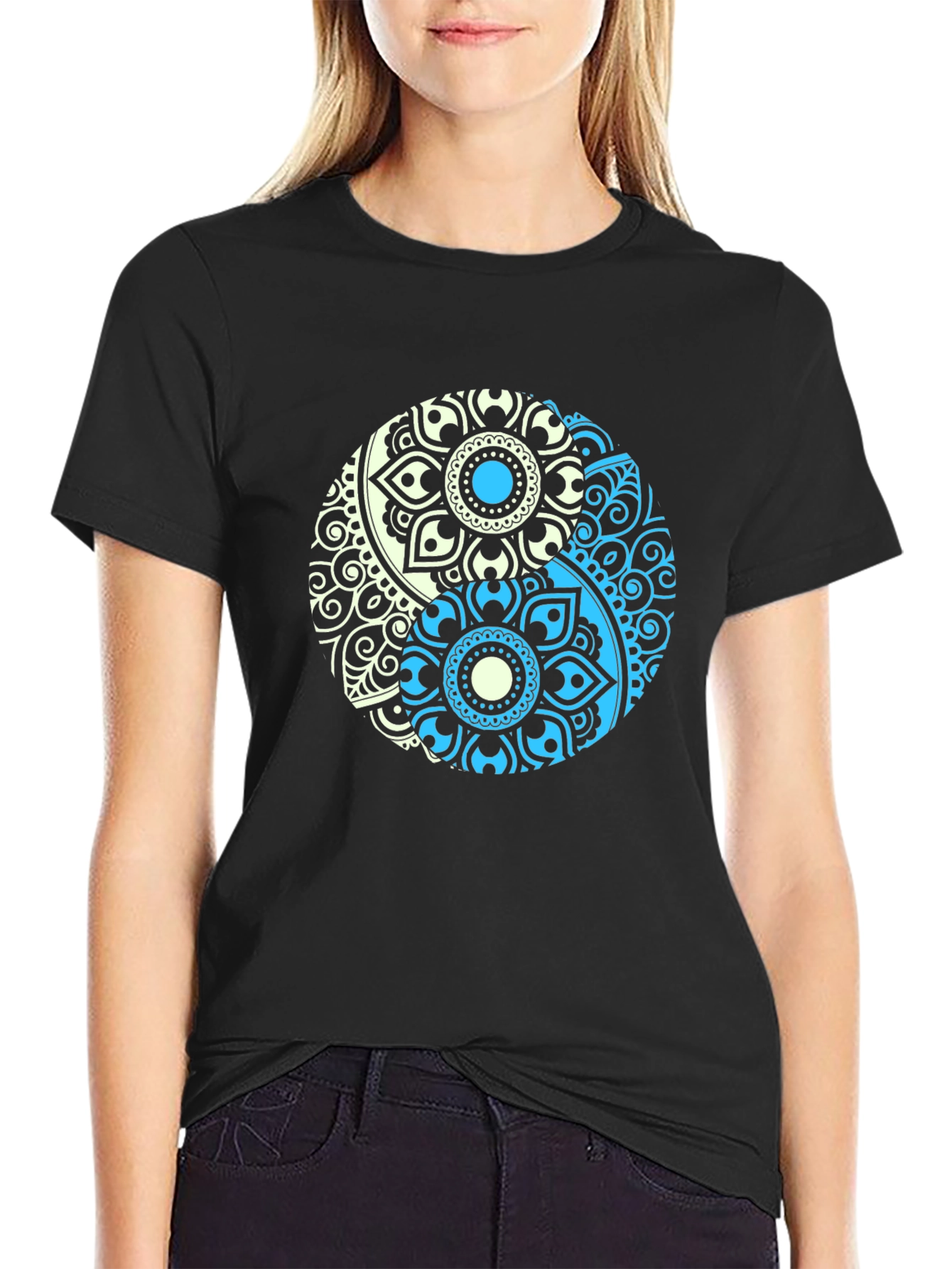 Yin Yang Mandala Graphic T-Shirt - Relaxed Fit
