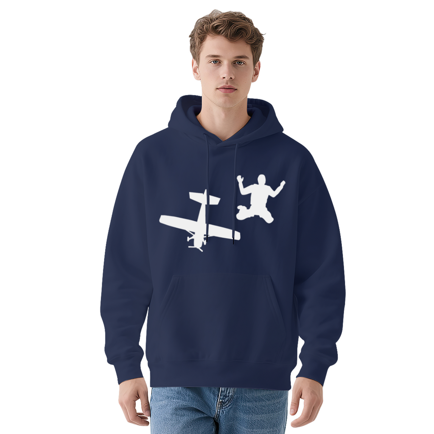 Skydiving Airplane Silhouette Unisex Hoodie, Soft Daily Comfort