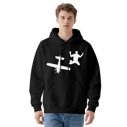 Skydiving Airplane Silhouette Unisex Hoodie, Soft Daily Comfort