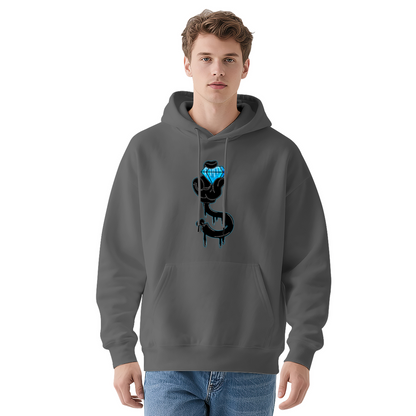 Drip Diamond Cool Street Graphic Hoodie, Trendy Soft White Sweatshirt