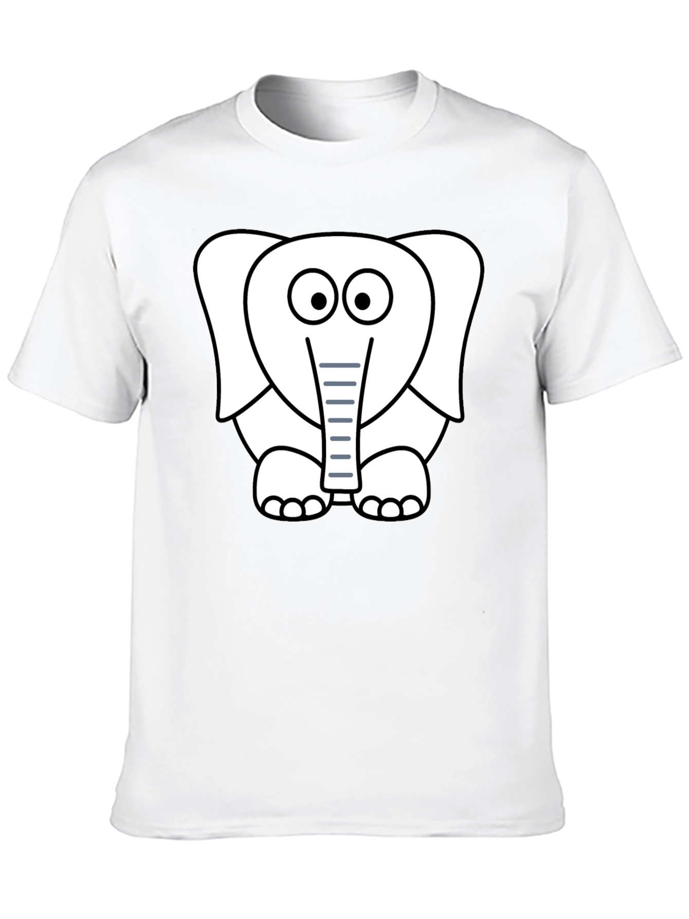 Cartoon Elephant Graphic T-Shirt - Black