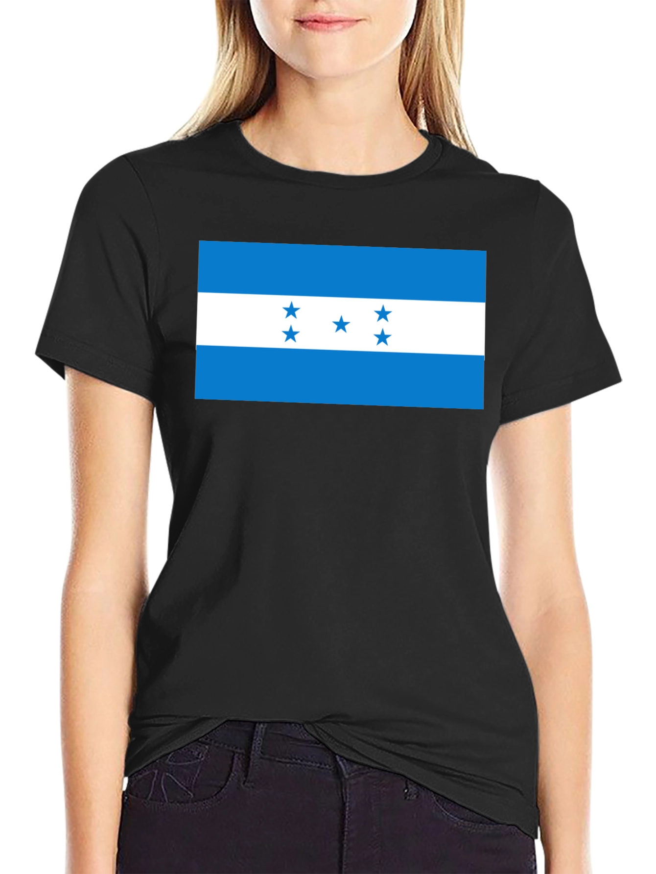 Honduras Flag Graphic Tee - Black T-Shirt