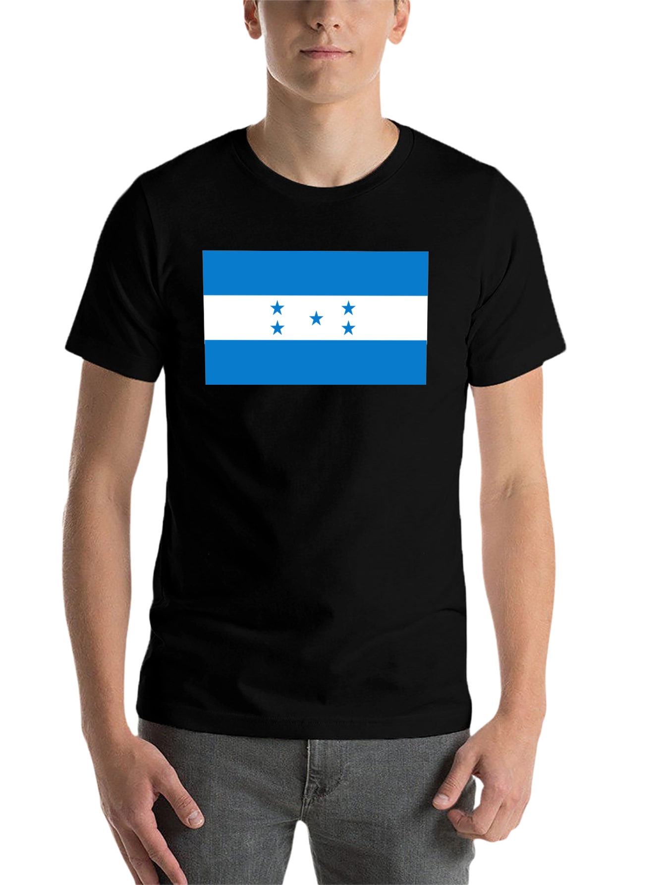 Honduras Flag Graphic Tee - Black T-Shirt