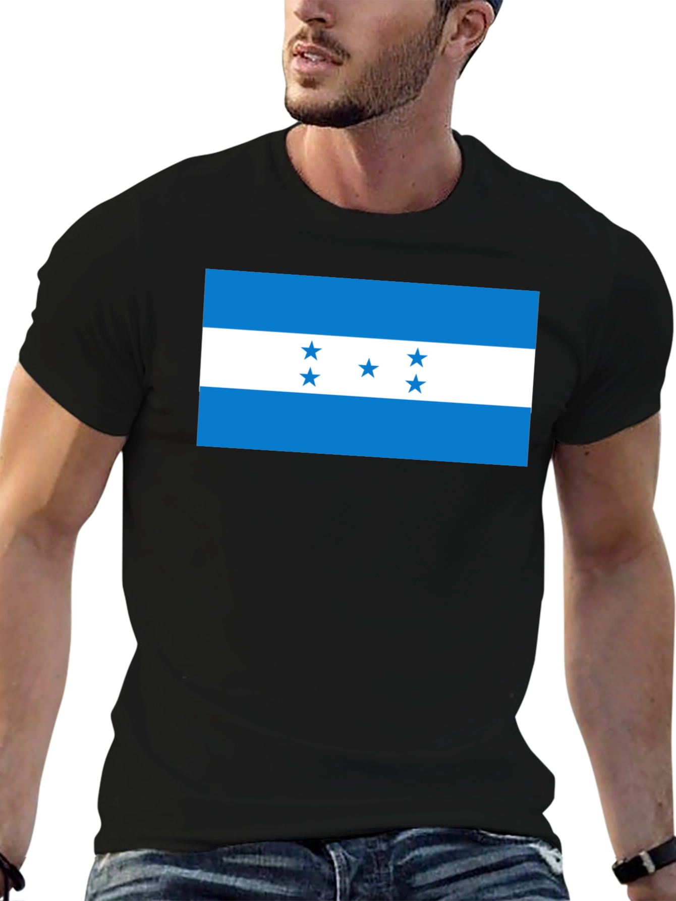 Honduras Flag Graphic Tee - Black T-Shirt