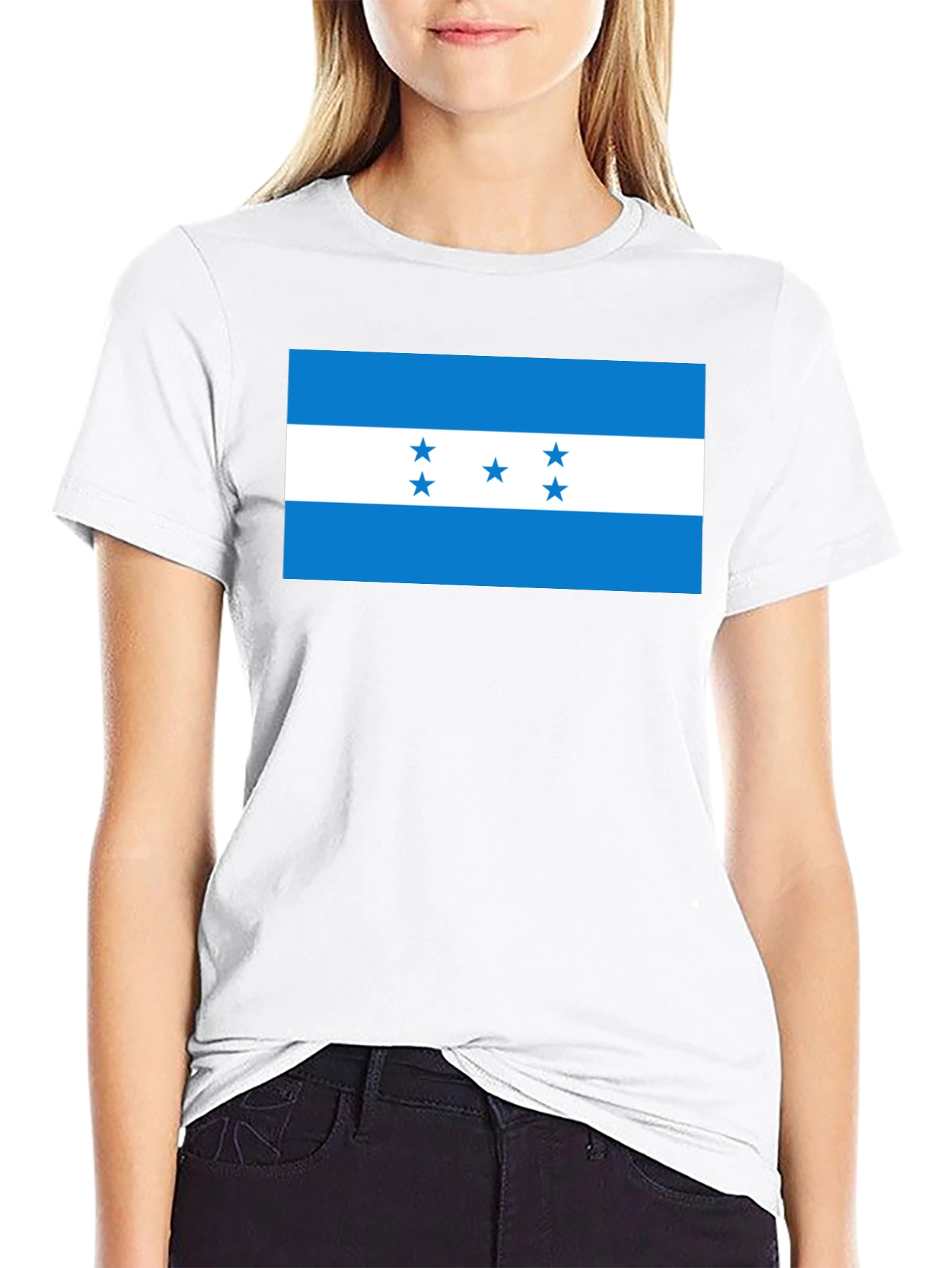 Honduras Flag Graphic Tee - Black T-Shirt