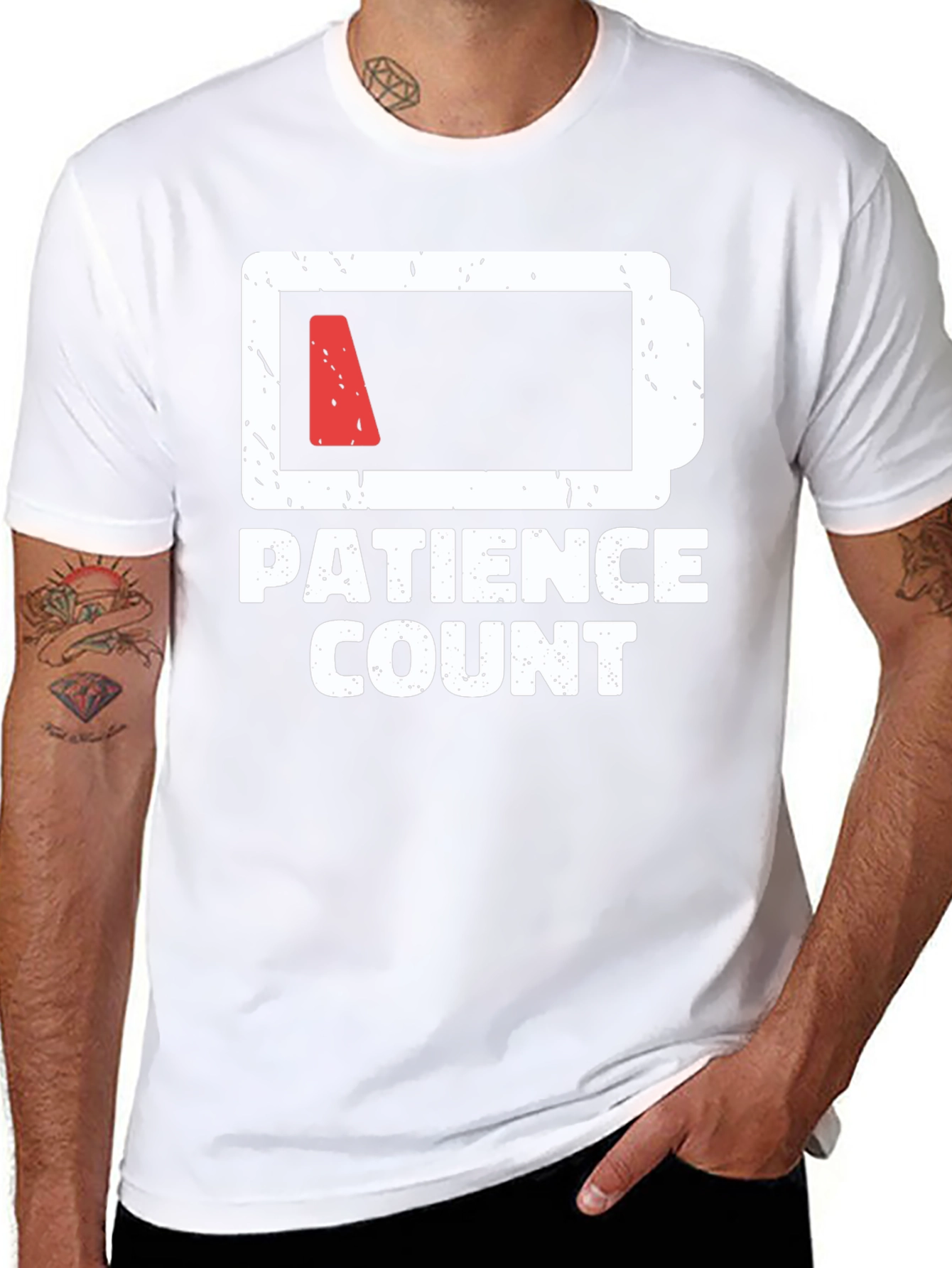Patience Count Low Battery Graphic T-Shirt