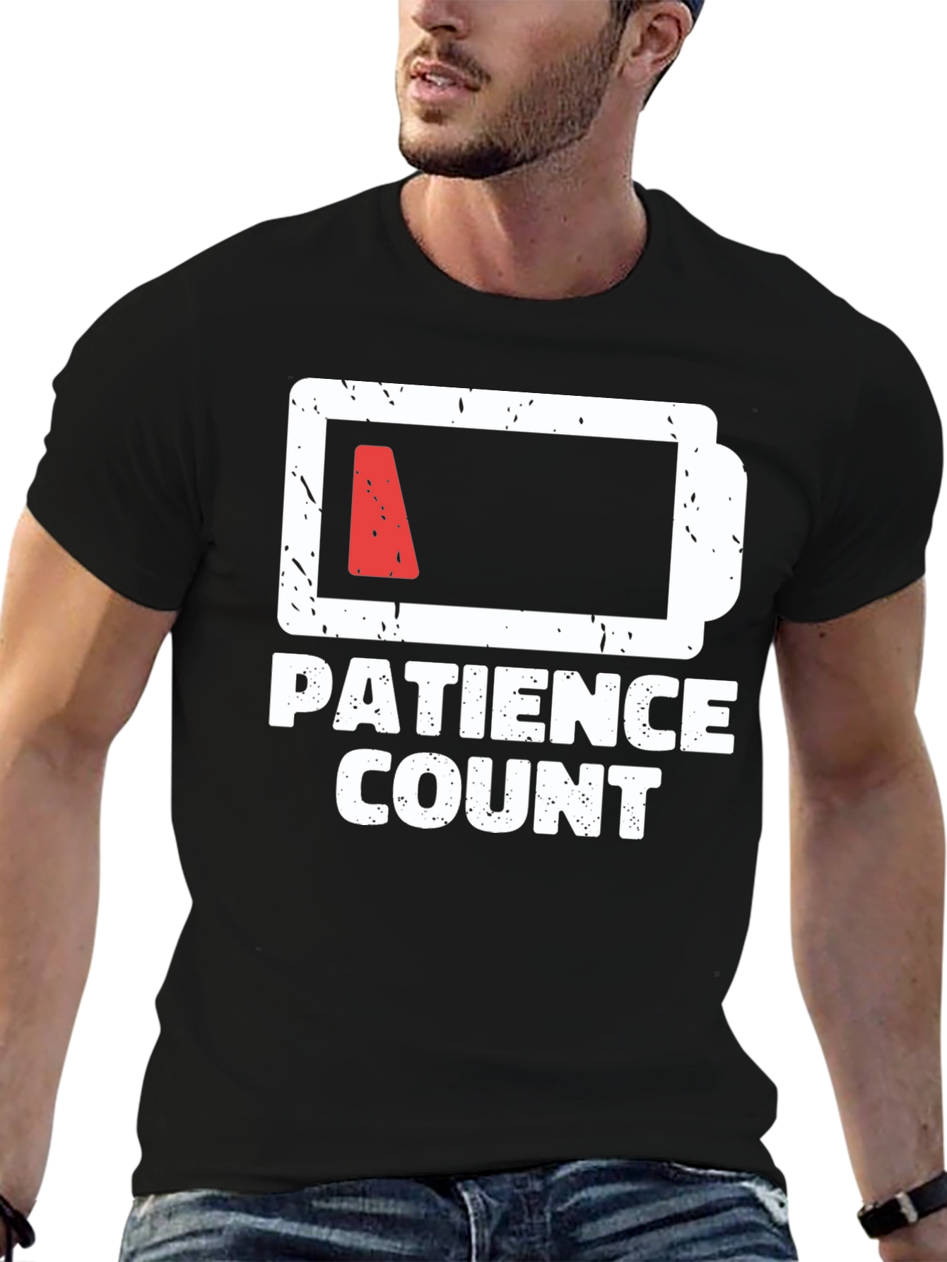 Patience Count Low Battery Graphic T-Shirt