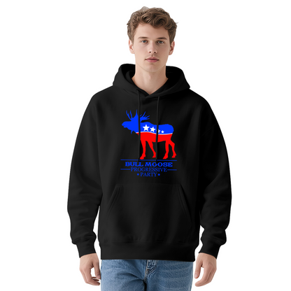 Bull Moose Progressive Party Vintage Patriotic White Hoodie, Relax Comfort Fit