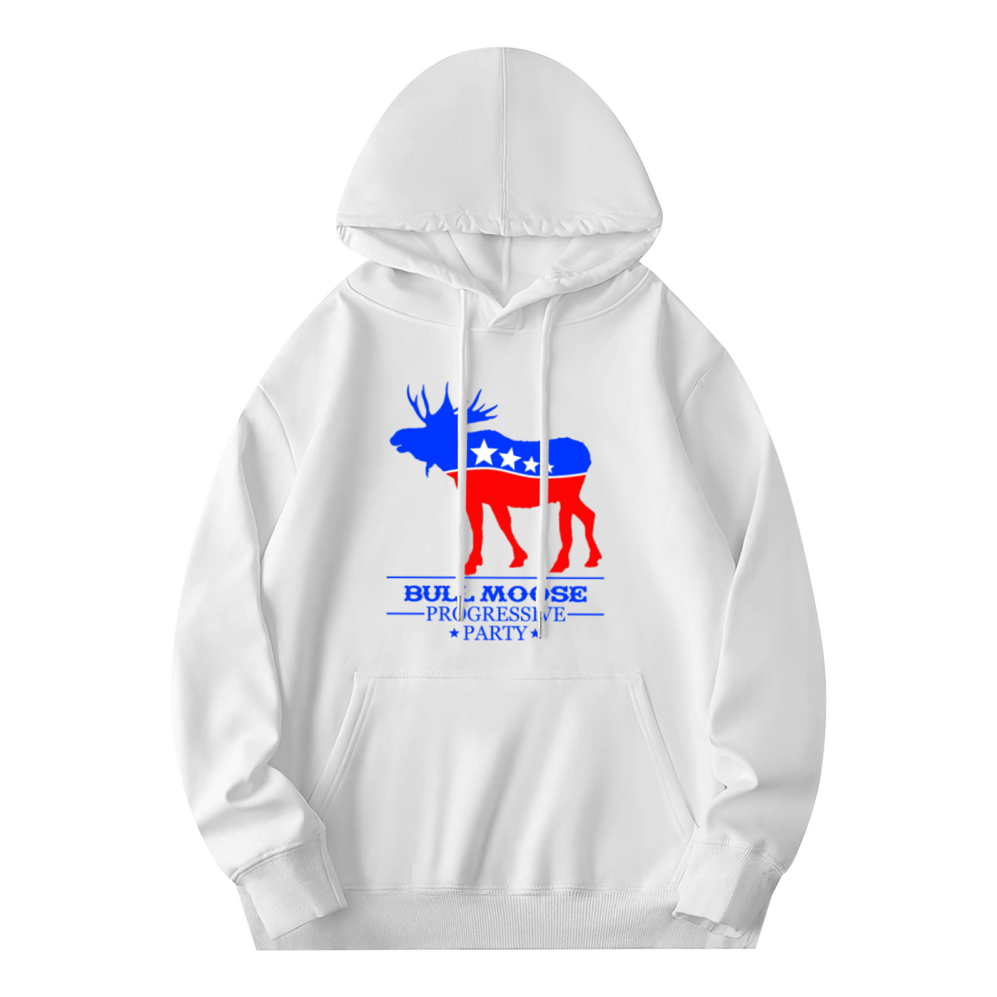 Bull Moose Progressive Party Vintage Patriotic White Hoodie, Relax Comfort Fit
