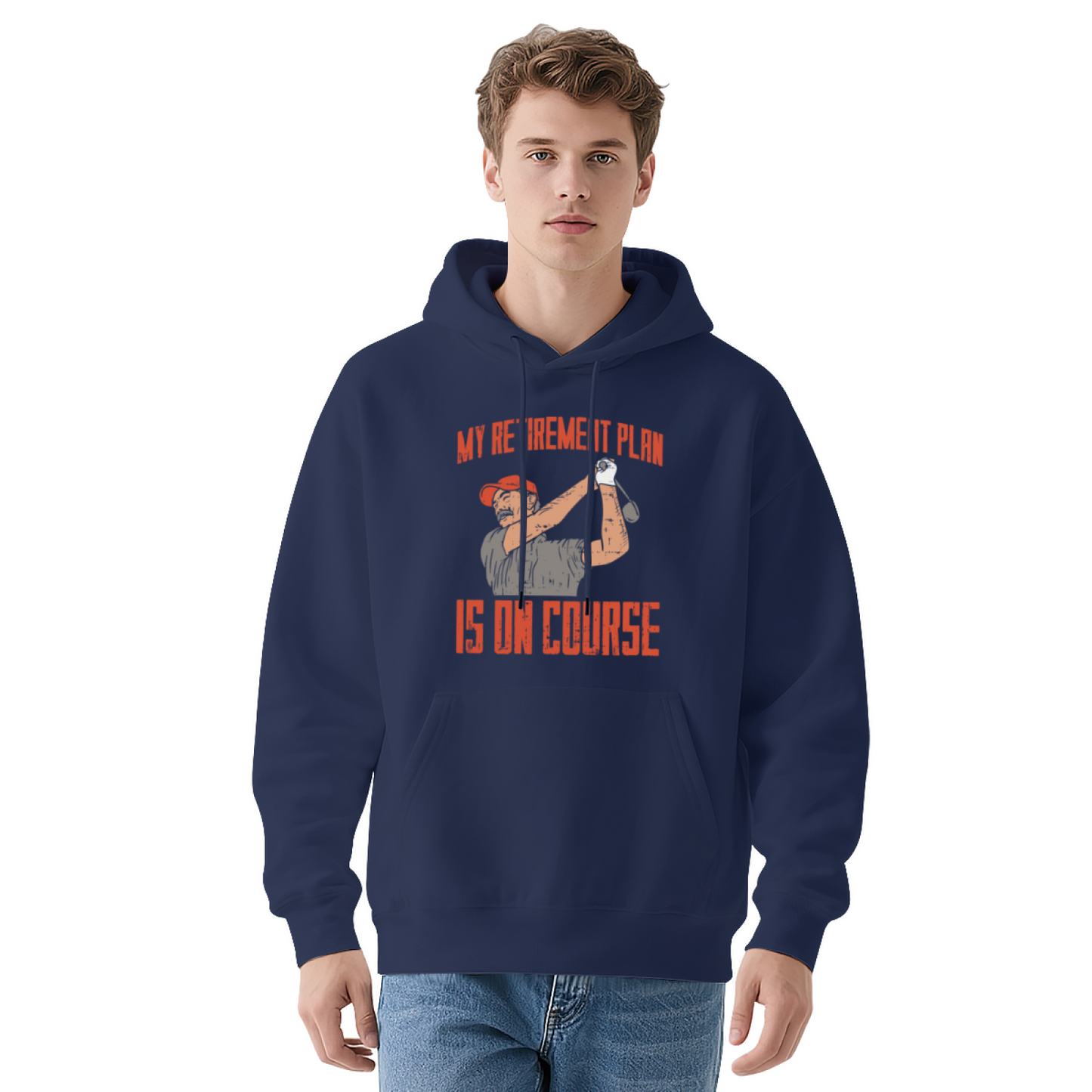 My Retirement Plan Is On Course Golf Lover White Hoodie, Relaxed Comfort Casual Top