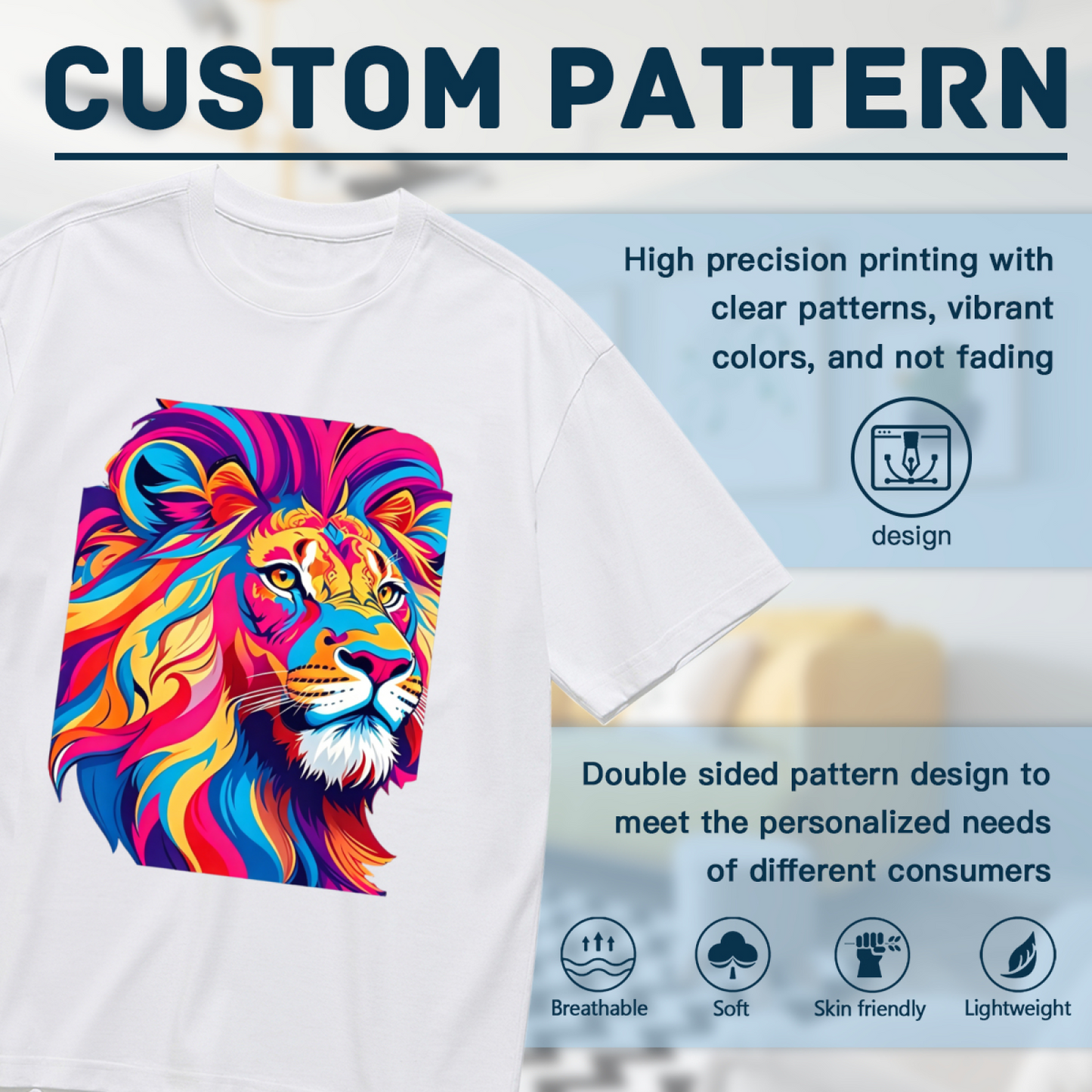 Bold Pop Art Colorful Lion Head Vibrant Graphic Plus Size Women Printed T-Shirt