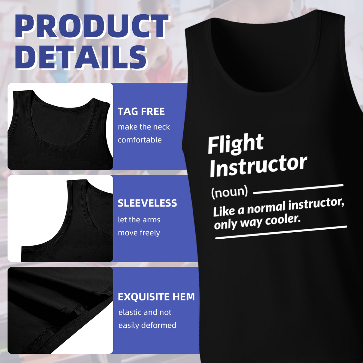 Funny Flight Instructor Definition Aviation Men Tank
