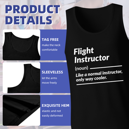 Funny Flight Instructor Definition Aviation Men Tank